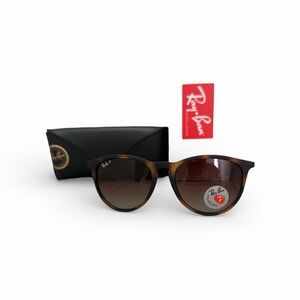 NIB Ray-Ban Erika Matte Rubber Havana Polarized Sunglasses